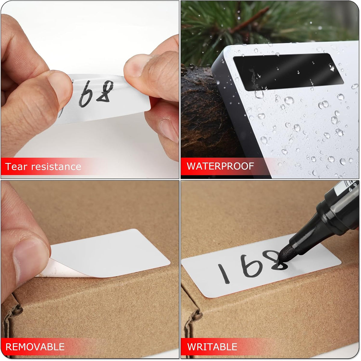White Rectangle Labels 2 x 1 Inch Blank Stickers Roll 500 Pcs