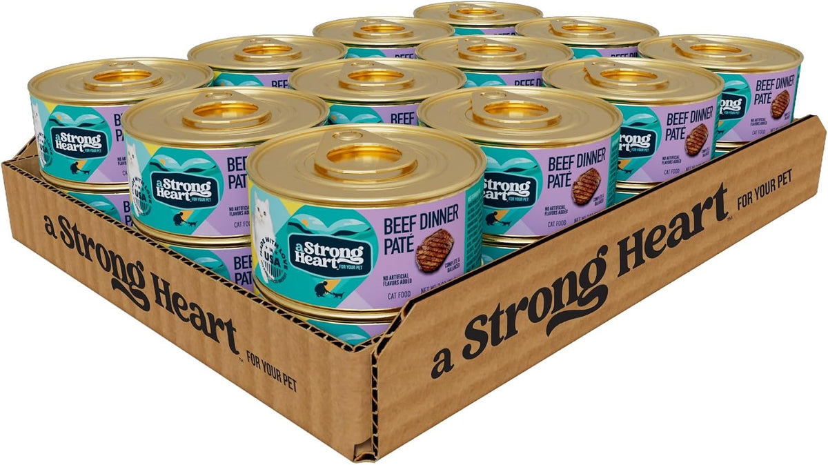 A Strong Heart Beef Pate Cat Food, All Life Stages, 3oz Cans, 24pk