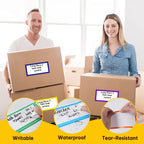 6 x 3 inch Large Moving Labels for Boxes, 180 Pcs 8 Color Coded Moving Stickers, Waterproof Blank Moving Boxes Labels