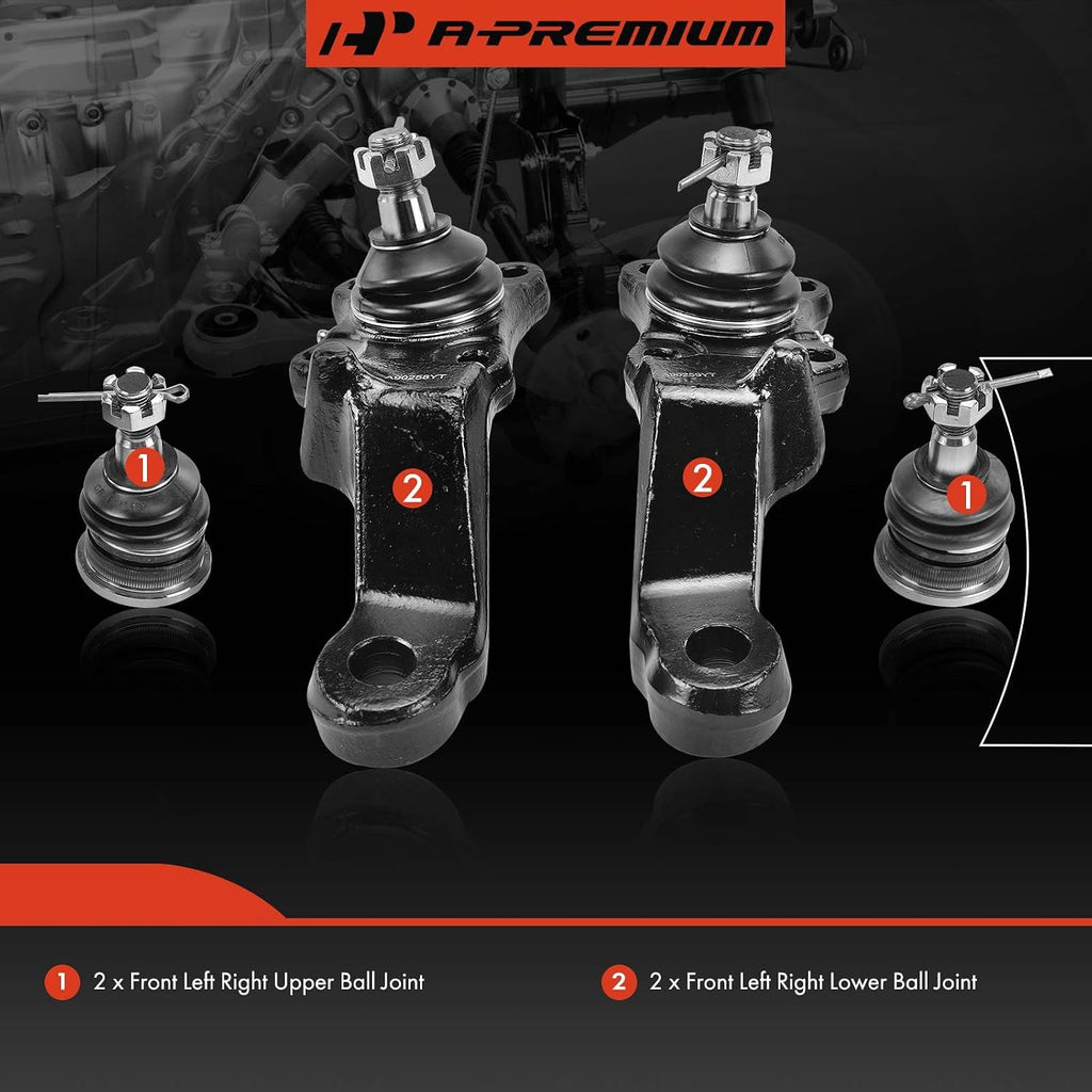 A-Premium Front Upper & Lower Ball Joint Kit, Compatible with Toyota