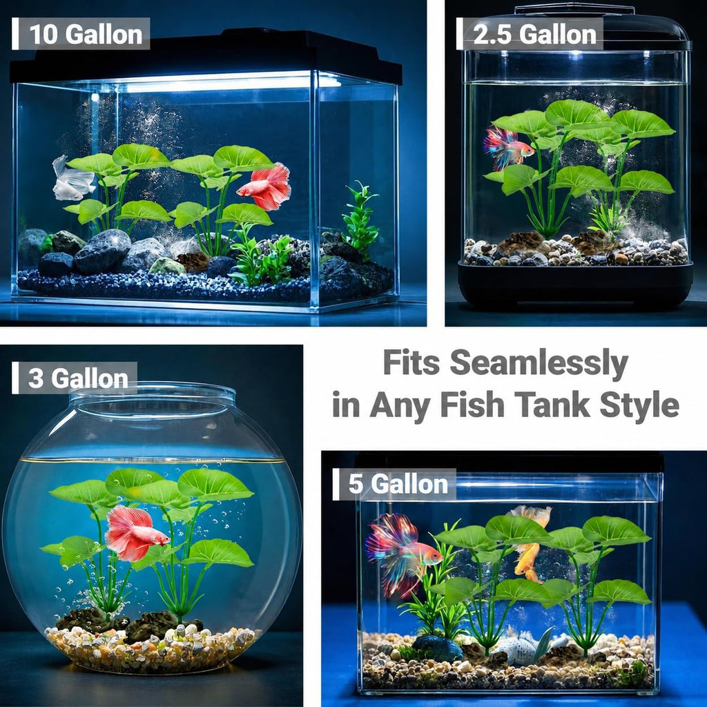 2-Pack Aquarium Decor Betta Fish Tank Decorations 6-inch Fish Tank Plants