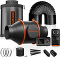 4 Inch Air Filtration Kit with Temp Humidity Controller | Includes GGS controller, inline fan, carbon filter, and 13