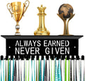 Awards Always Earned Never Given Medal Display Hanger Holder Bib Ribbon Rack Hooks Organizer Awards Ribbon Wall Mount