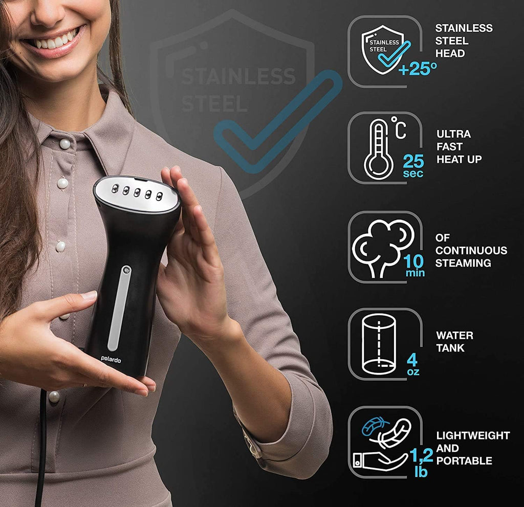 Travel Garment Steamer - Compact Portable Handheld Clothes Steamer with 360° Anti-Spill Technology, Professional