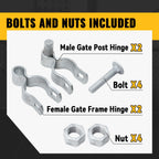 1-3/8" Chain Link Fence Gate Hinge Kit, Pipe Gate Hinge, 2 Set