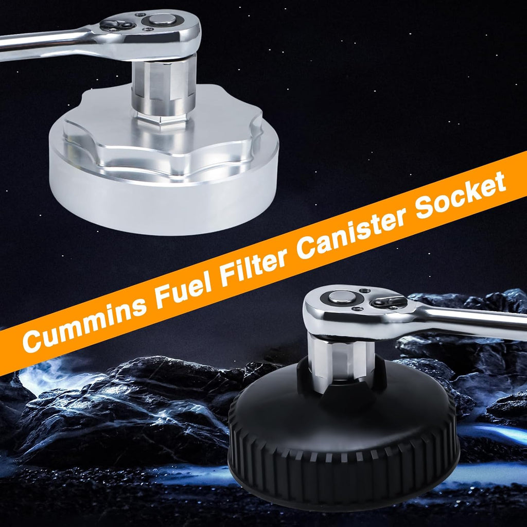 Stainless Steel 28 mm Fuel Filter Cap Wrench Oil Filter Housing Cover Cap Removal Tool Compatible with Dodge Ram 2500