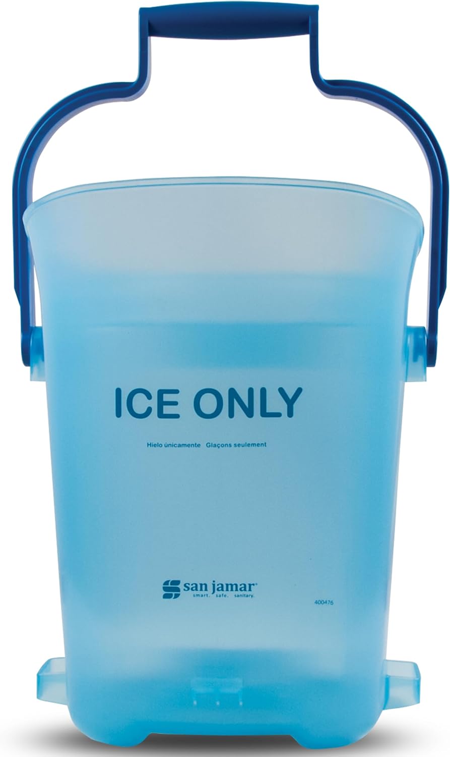 Ice Bucket, San Jamar Light Duty, 6 Gallon, Dual-Grip Handles, Blue