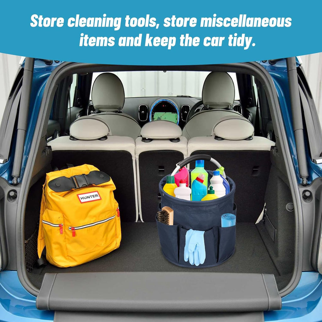 17L Cleaning Caddy with Handle, Cleaning Supply Caddy Foldable Tool Bag Cleaning Products Organizers Portable