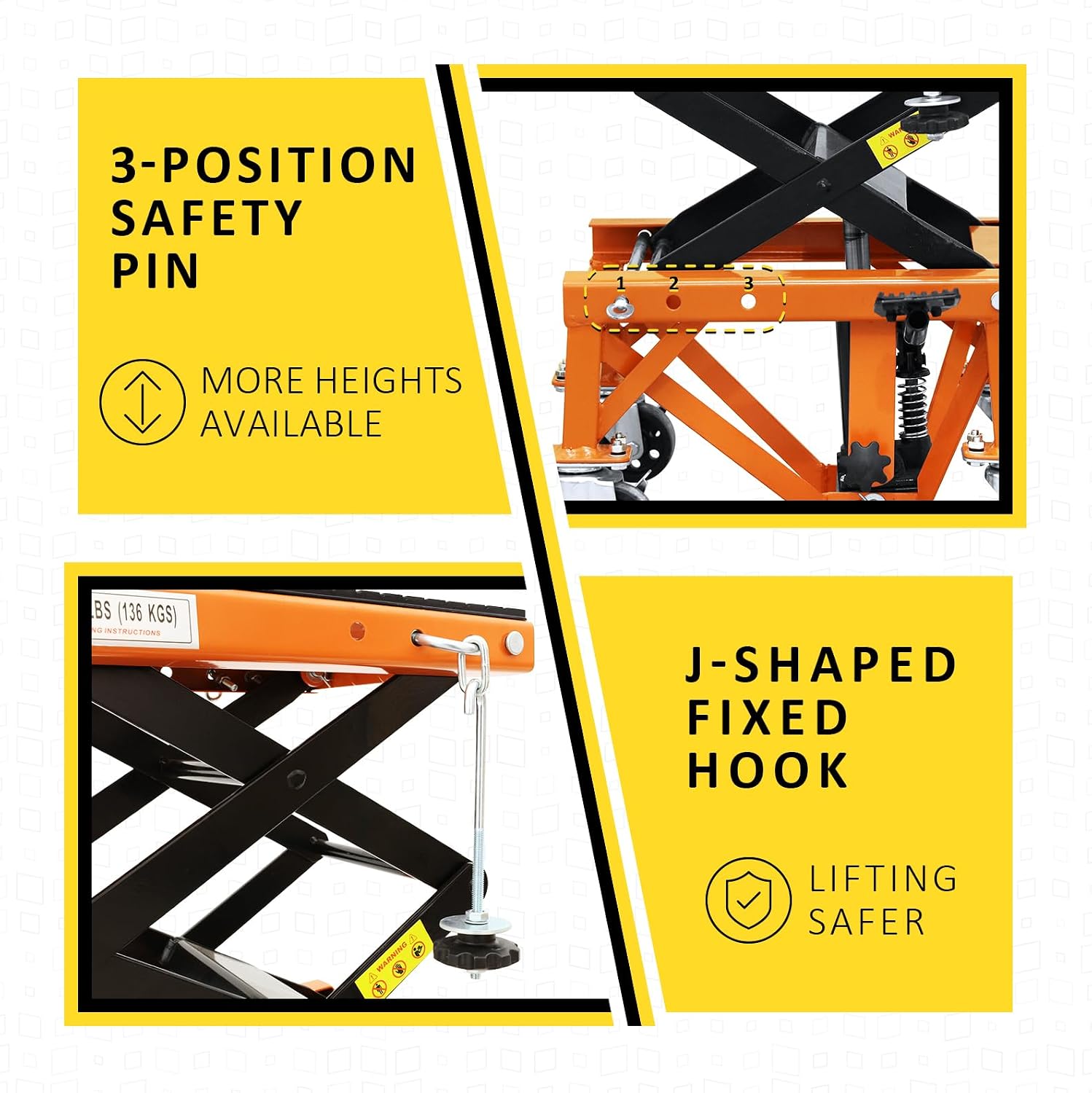 Hydraulic Motorcycle Lift Table, 350 LBS Heavy Duty Ultra-Stable Motorcycle Scissor Jack Stand Fit for Motorcycle