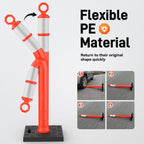 6 Pack 48" Traffic Delineator Posts, Tall Cones for Parking