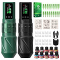 Tattoo Machine Kit - Complete Wireless Tattoo Kit for Beginners, Rotary Dual Tattoo Pens, 20pcs Cartridge Needles