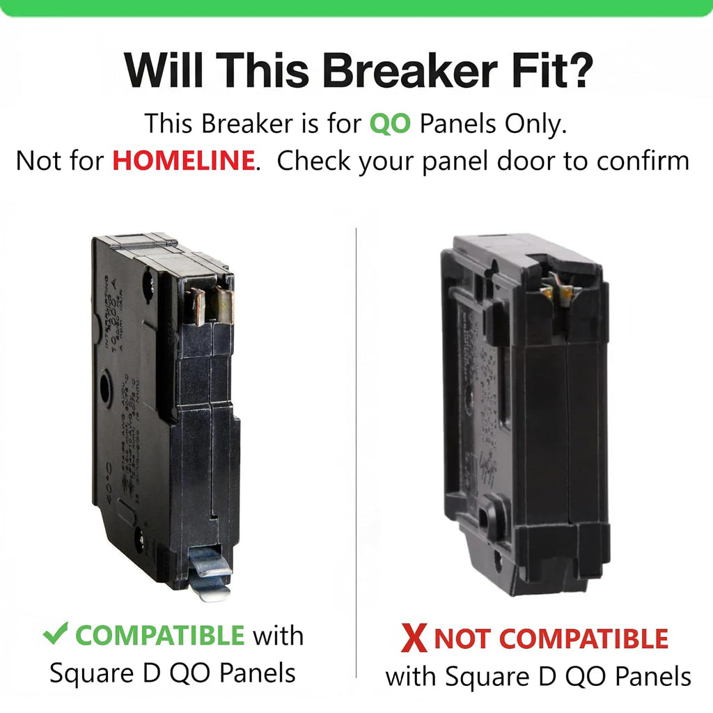 Genuine Square D QO120 20 Amp Single Pole Breaker Kit, 2 Pack