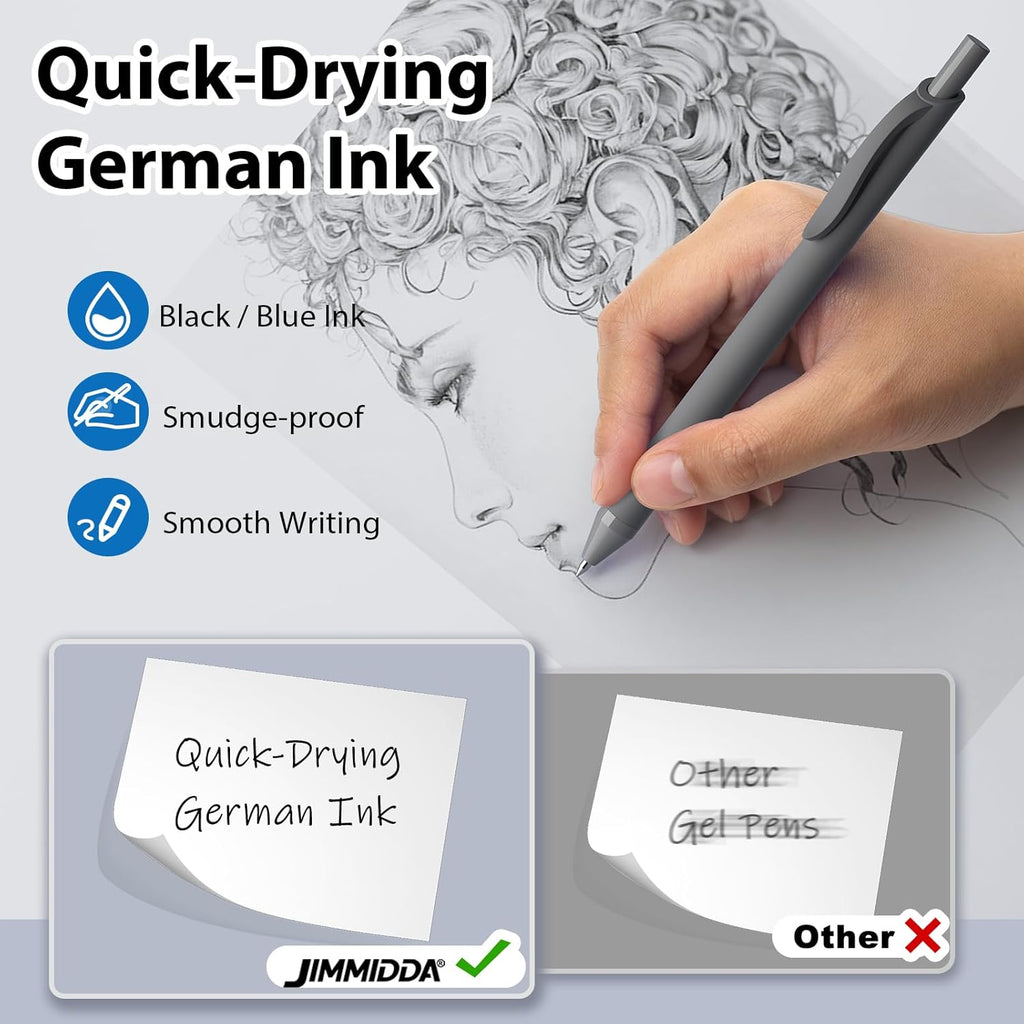 Pens Bulk, 52 Pack Ballpoint Black & Blue Ink, 1.0MM Medium Point Bluk Retractable for Smooth Writing, Quick Drying