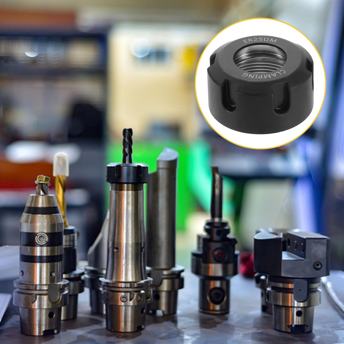 uxcell 4pcs Clamping ER25UM(M32) Collet Clamping Nuts for CNC Milling Chuck Holder Lathe