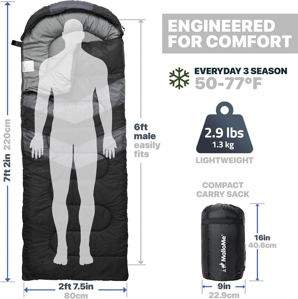 Sleeping Bags for Adults Cold Weather & Warm - Backpacking Camping Sleeping Bag for Kids, Girls, Boys - Lightweight