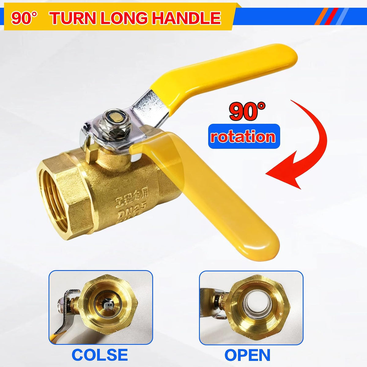 2PCS 1 Inch Brass Ball Valve,1'' NPT Female Full Prot Heavy Duty Ball Valve