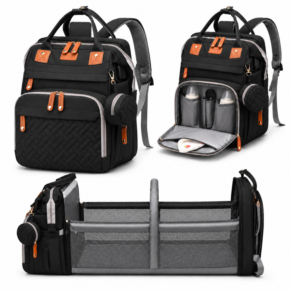 Diaper Bag Backpack with Changing Station, Large Waterproof Travel Baby Bag