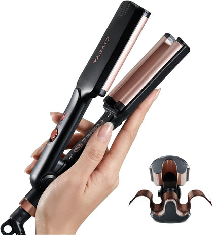 Mini Hair Crimper for Short Hair, 1/2" 3 Barrel Hair Waver | Small Crimper Hair Tool for Volumize Tight Beach