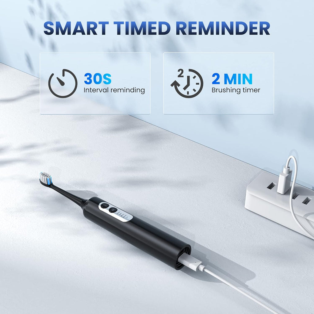 2-in-1 Electric Toothbrush with Water Flosser, Brush & Floss Combo, 3 Modes, 3 Brush Heads, Jet Tip, IPX7 Waterproof