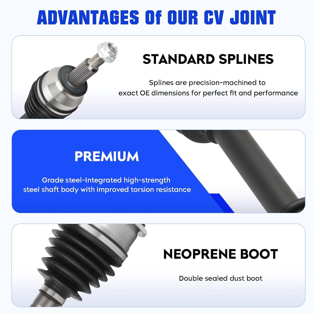 Front Left CV Axle Shaft Assembly Fit for 2011-2023 Dodge Durango, for 2011-2021 Jeep Grand Cherokee, (Only fit AWD, with 1 Speed Transfer Case), Driver Side CV Joint Shaft, 1 pack