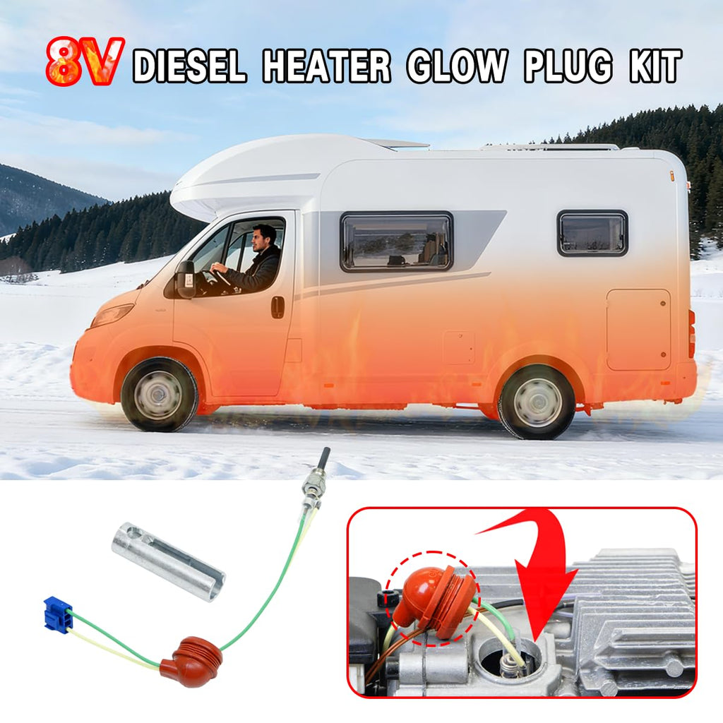 Sunster Diesel Heater Glow Plug Kit, 12V Ignition Replacement Parts