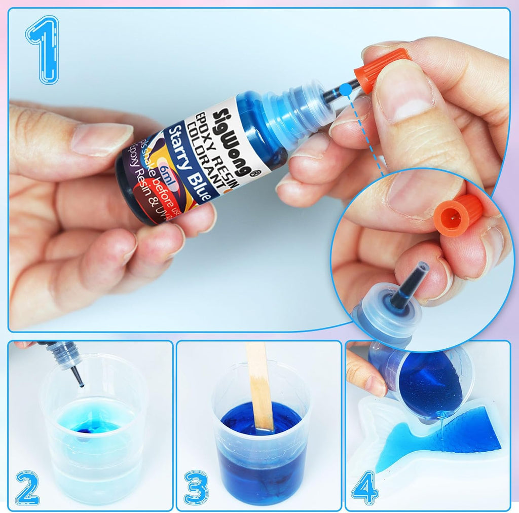 Epoxy Resin Pigment - 24 Colors Liquid Translucent Dye, Highly Concentrated for DIY Jewelry Making, Paint, Craft