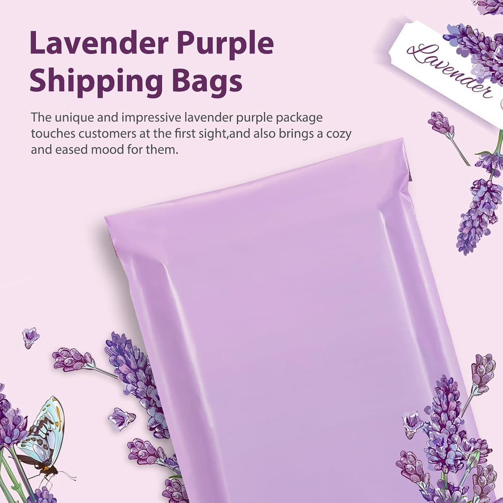 Poly Mailers 12x15.5" 50Pcs,Shipping Bags For Clothing,Light Purple | Strong Adhesive Packaging Mailers Poly