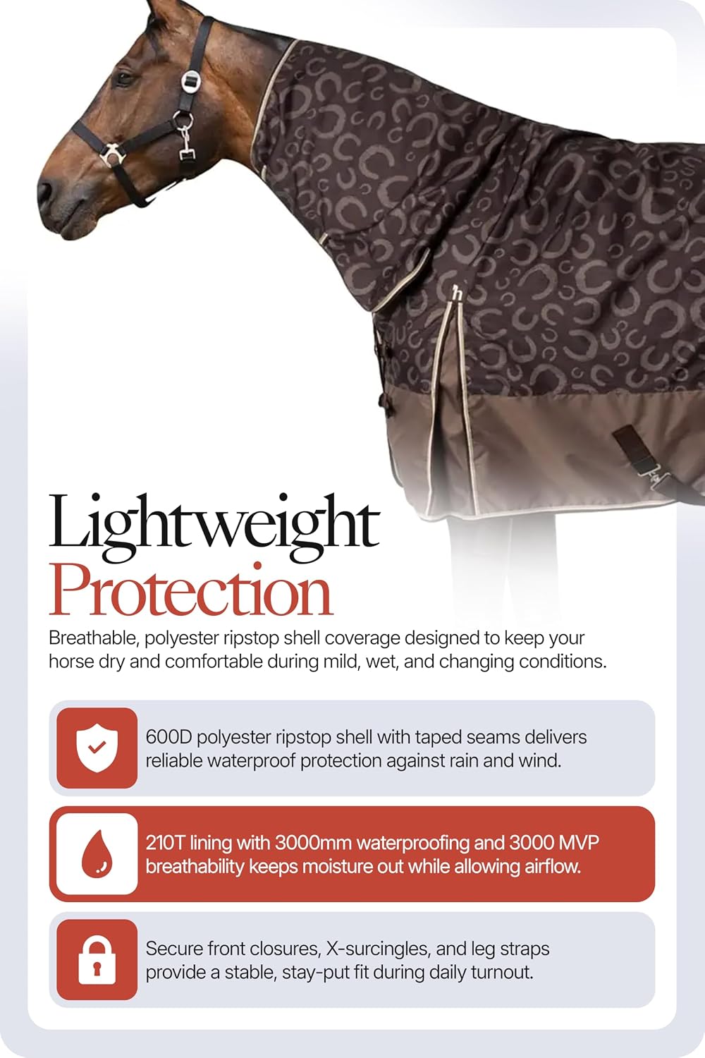 Glasgow Waterproof Turnout Blanket - Lightweight Combo, Neck Cover