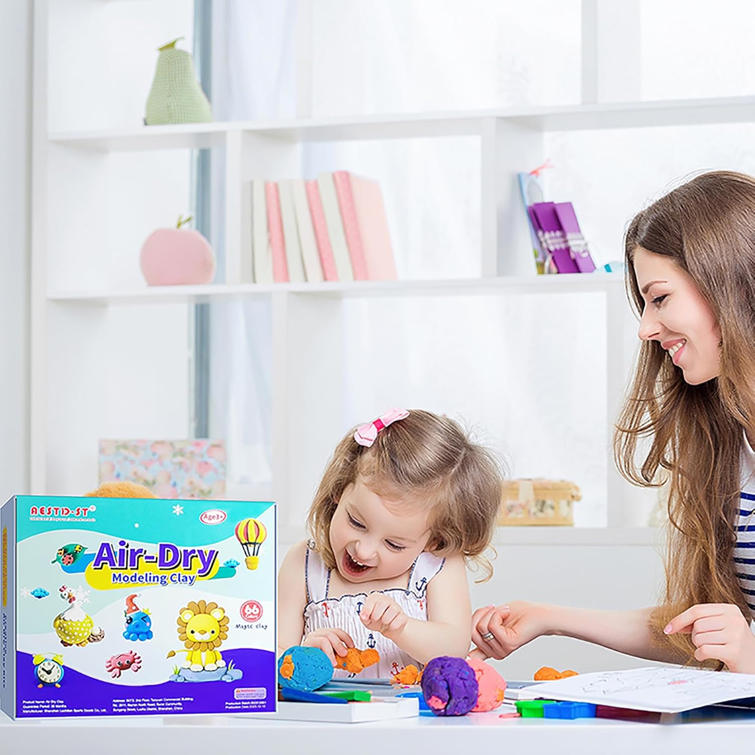 Air Dry Clay 66 Colors, Modeling Clay for Kids, DIY Magic Clay, Molding Clay Kit with Sculpting Tools, Non-Sticky