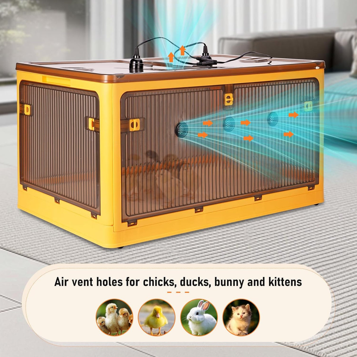 Chicken Brooder Box for Chicks Starter Kit, Larger Chicken Brooder Heater Warms up to 30 Chicks, Poultry Breeding Box