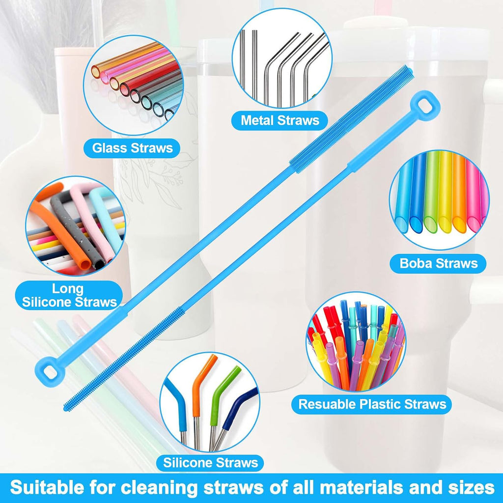 Water Bottle Cleaner Brush Set for Stanley Tumbler 40 oz/30 oz Cup | Multifunctional Bottle Brush and Long Silicone