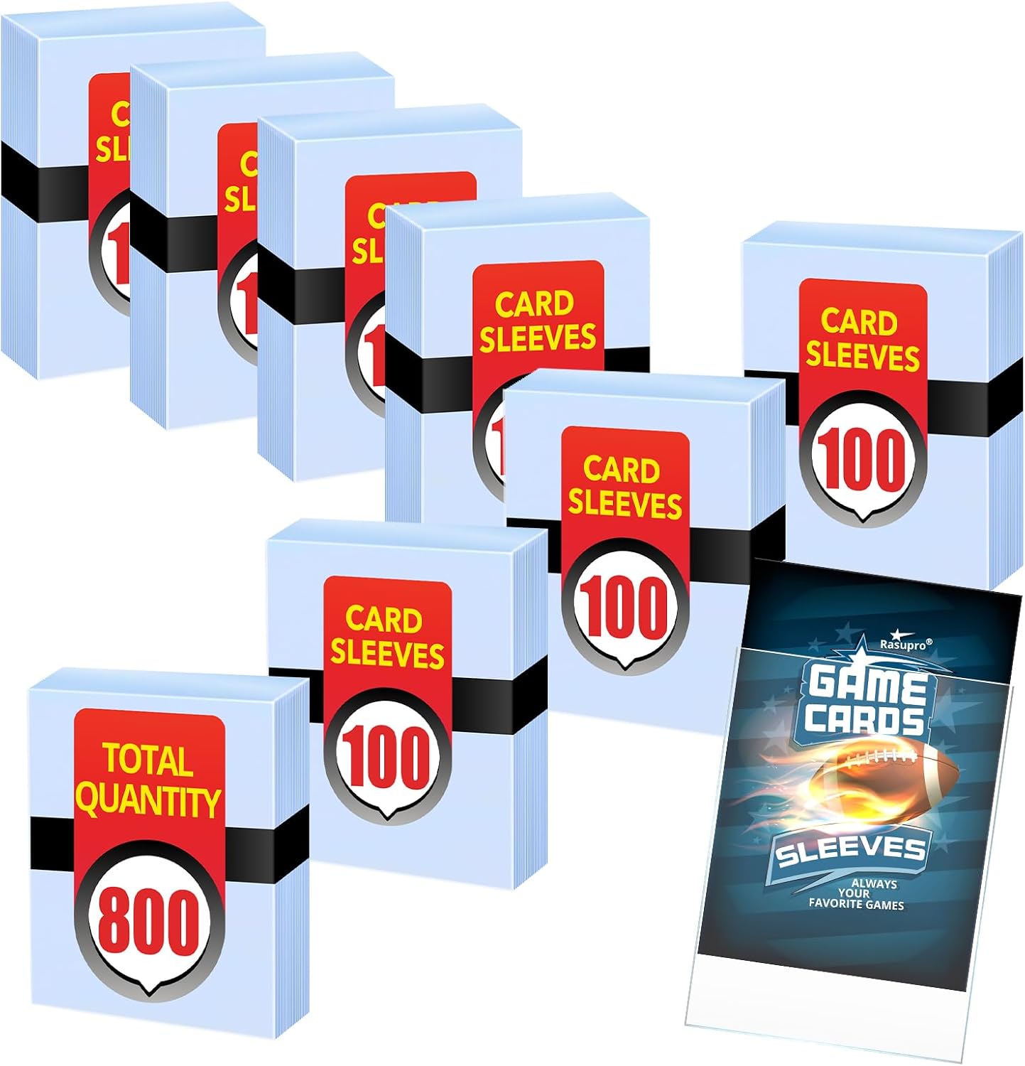 800 Counts Card Sleeves, Premium Clear Polypropylene (PP) Card Sleeves, Penny Trading Cards are Suitable for Standard