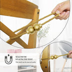 2 Pack Magnetic Curtain Tiebacks Modern Handmade Rope Curtain Tie Backs Decorative Drapes Weave Holdbacks for Home
