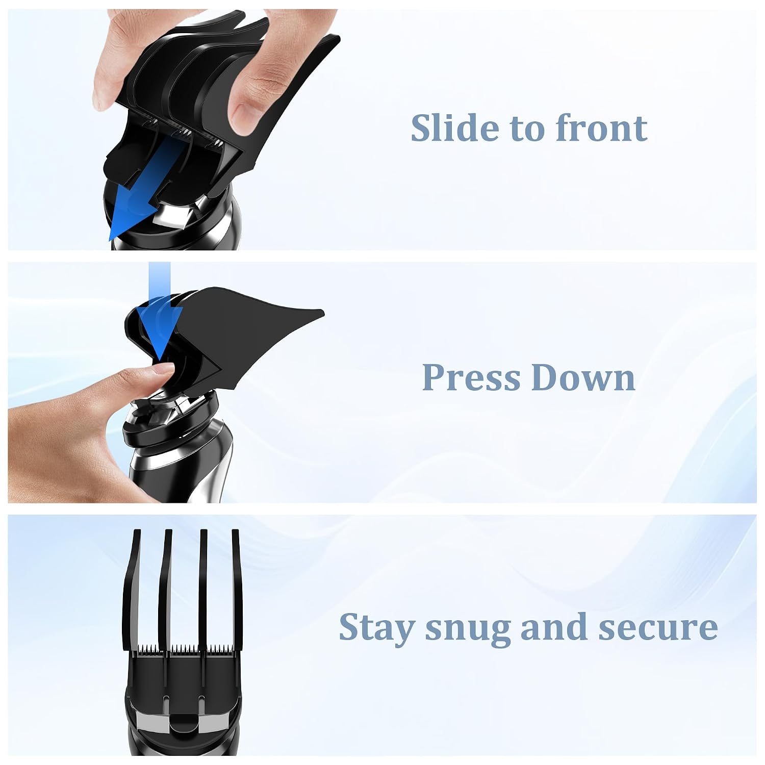 Professional Hair Clipper Combs Guides, Hair Clipper Guards 1 & 1/4" 1 & 1/2" 2", Mega NO.16 NO.12 NO.10 fits for