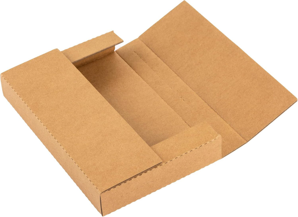 9x6x1.3 inch Shipping Boxes with Fragile Stickers, Brown, 25-Pack