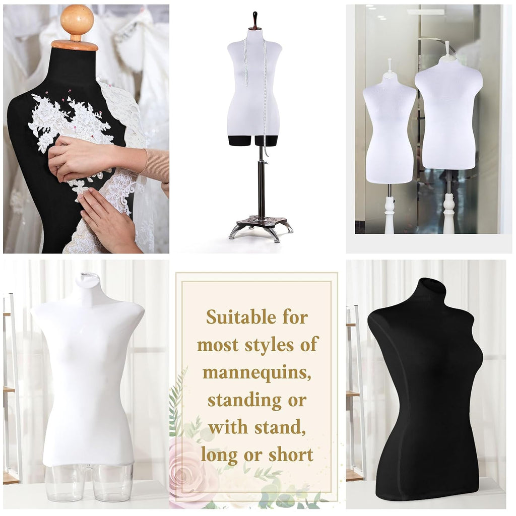 2 Pieces Mannequin Fabric Cover Soft Stretchy Clothing Upper Body Mannequin Cover for Retail Boutique Store Form