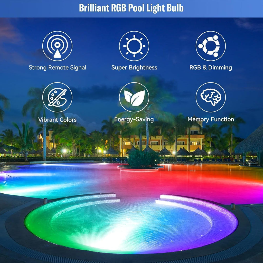 Pool Lights for Inground Pool, 120V 90W LED Smart Color Changing | Pool Light Bulb for Inground Pool Underwater Pool
