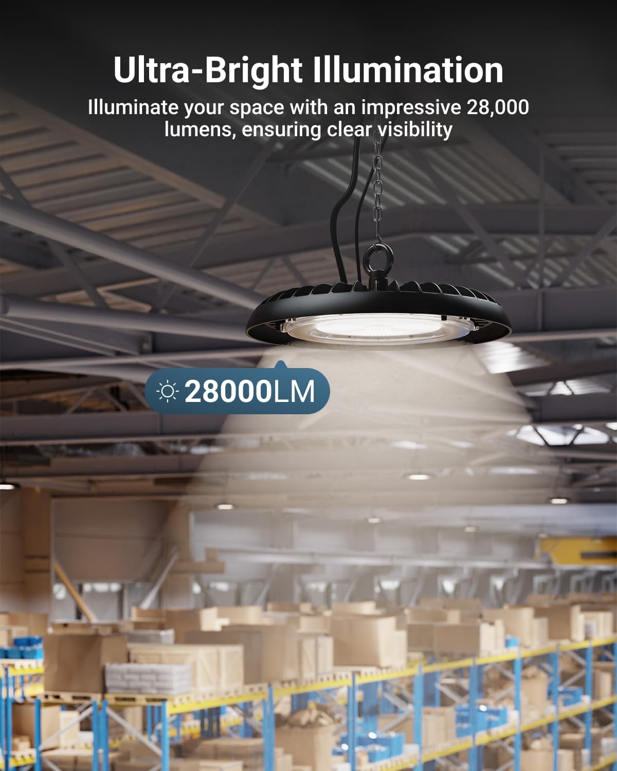 Sunco 6 Pack 200W 5000K UFO LED High Bay Light