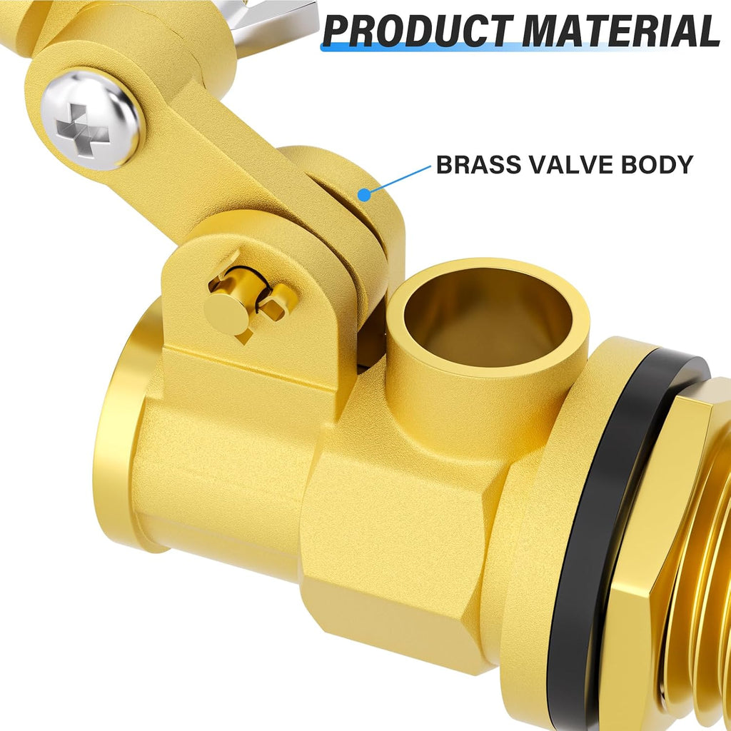 TAILONZ 2 Pcs 1/2" Brass Automatic Water Fill Float Valve