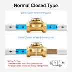 BAOMAIN 3/4" PT Brass Solenoid Valve AC 220V Normally Closed Valve
