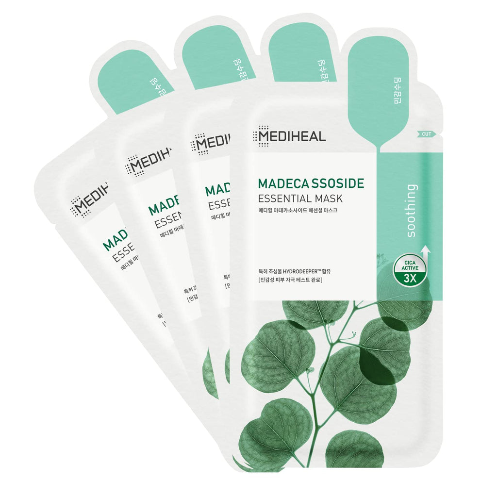 Best Korean Sheet Mask - Madecassoside Essential Face Mask 4 Sheets For Sensitive Blemish Prone All Skin Types