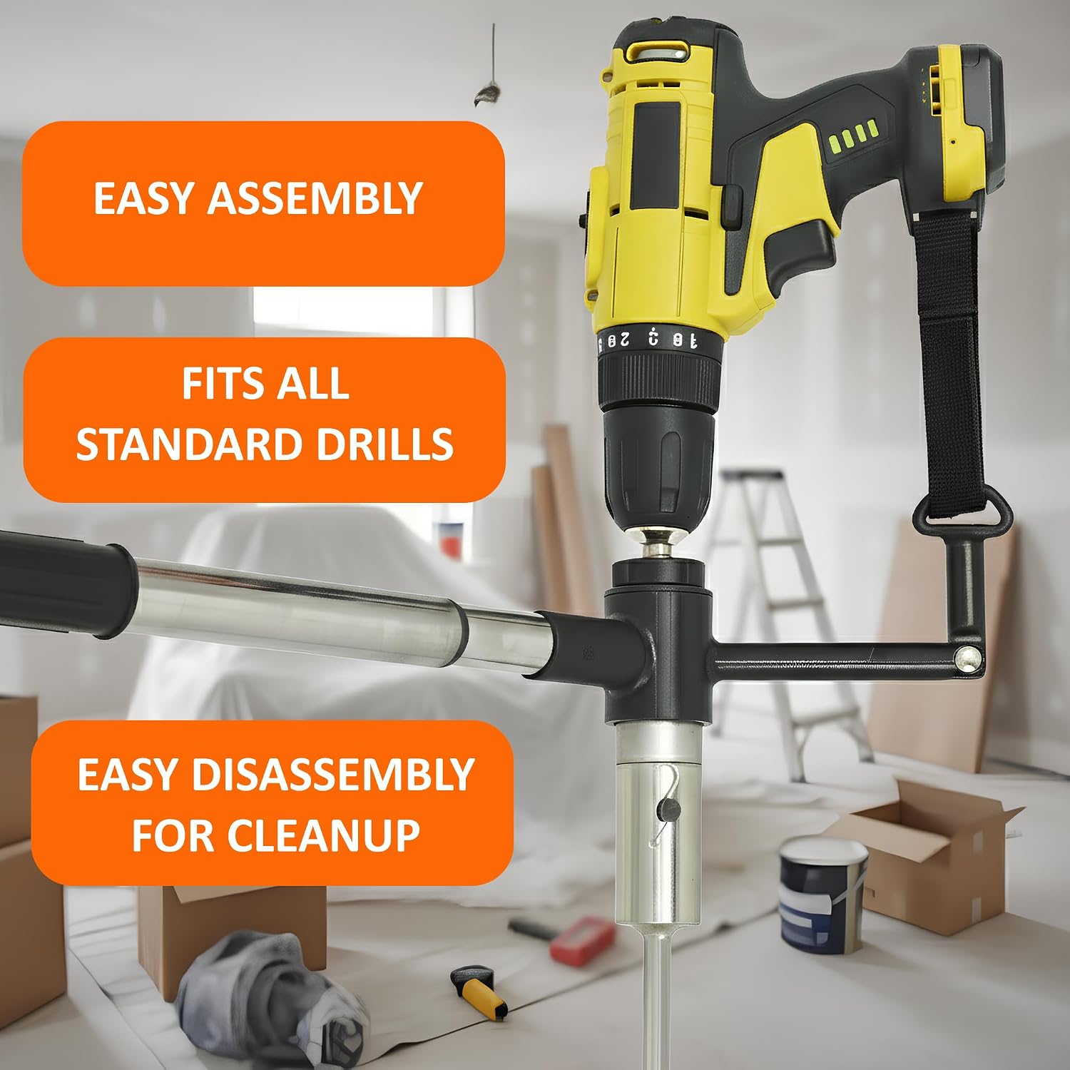 Cement & Concrete Mixer Drill Attachment - Heavy Duty Steel Mixing Paddle for Mortar, Grout, and Stucco - Spiral