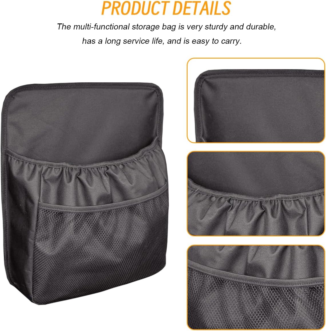 Car Trunk Organizer, Vehicle Backseat Hanging Storage Bag with Netting Pouch, Multifunctional Automotive Interior