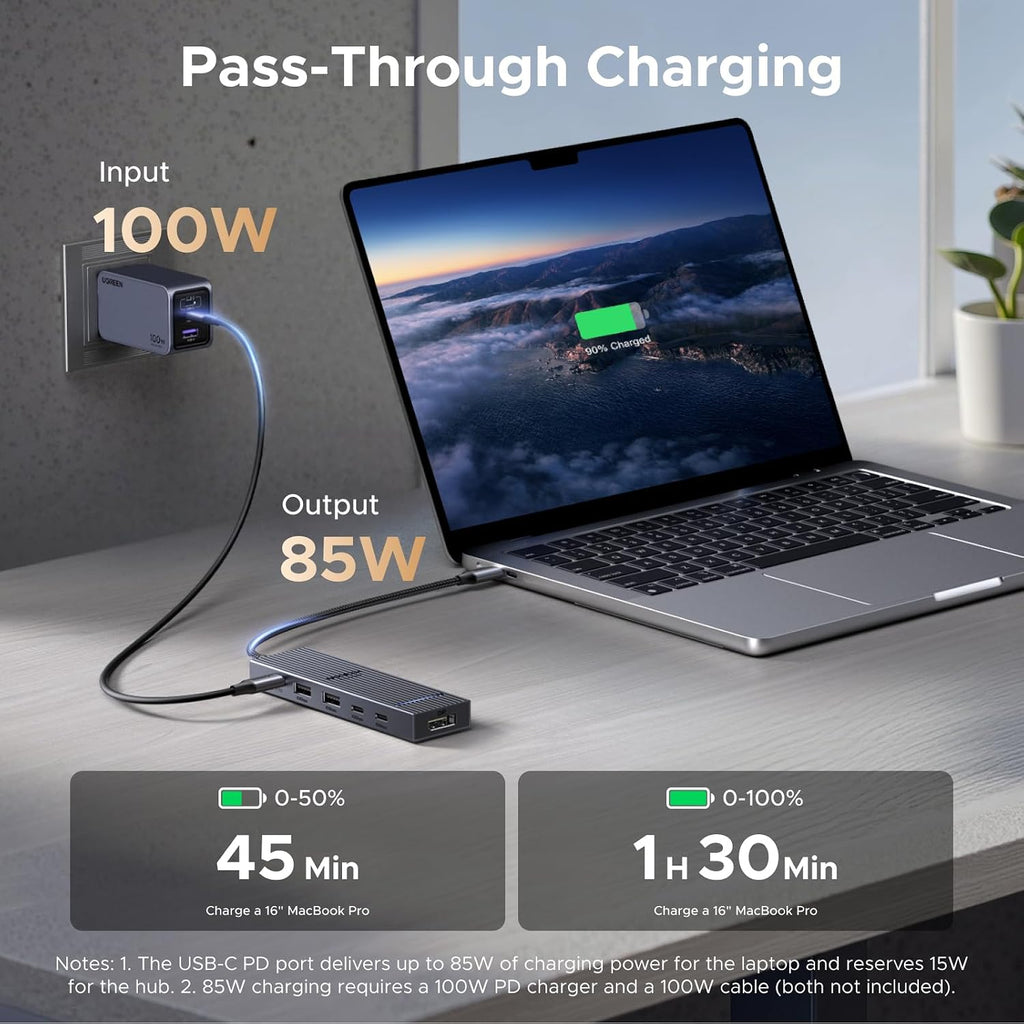 Revodok Pro 6 in 1 USB-C Hub to DisplayPort 4K 60Hz, 100W PD | 10Gbps USB-A and USB-C 3.2 for MacBook Neo/Pro/Air