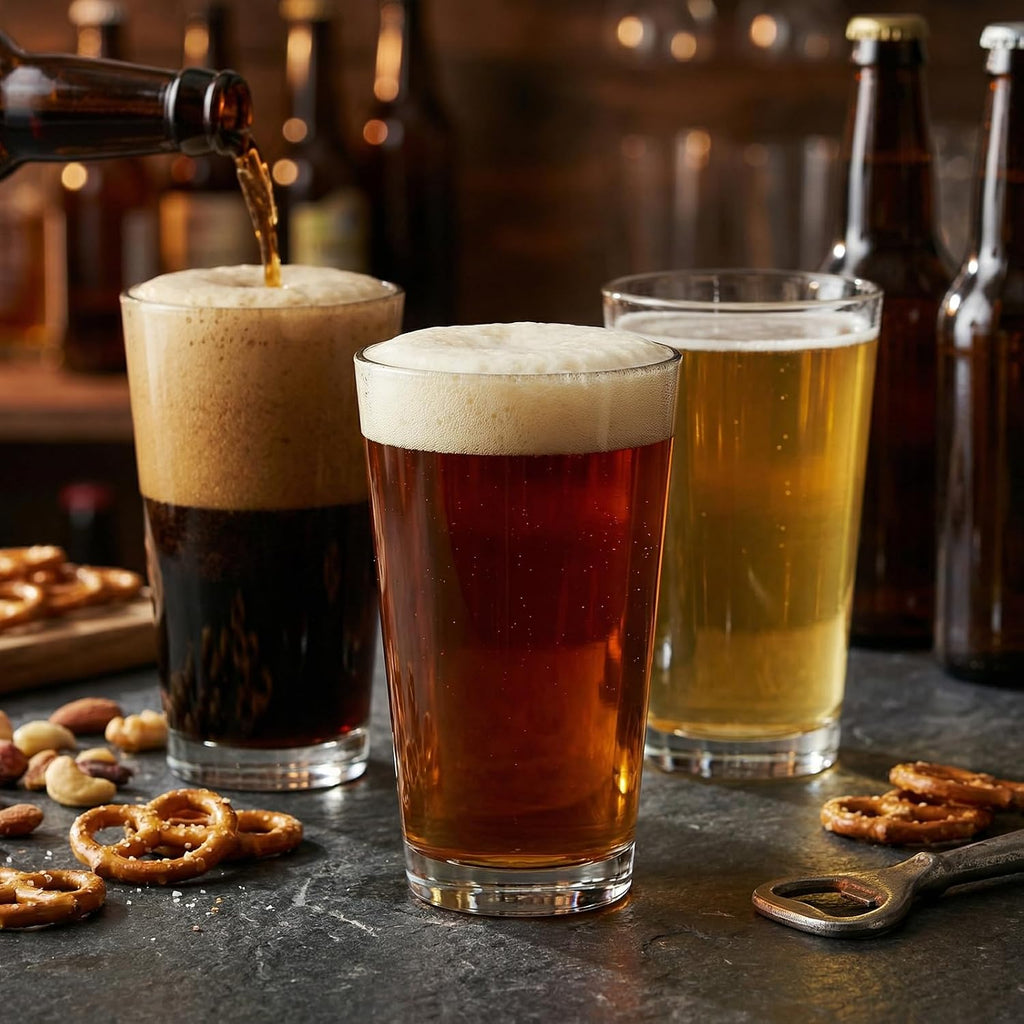 16 Oz Beer Pint Glasses Set of 4