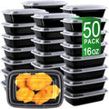 16oz Meal Prep Containers, 50 Pack Disposable Food Storage Boxes with Lids