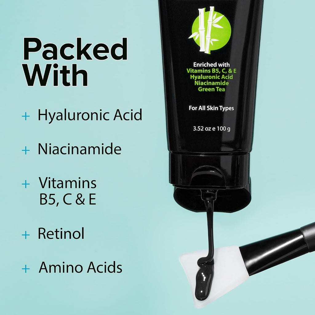 Charcoal Peel Off Face Mask Applicator Set, Deep Pore Cleansing Mask | Pore Minimizer Blackhead Remover with