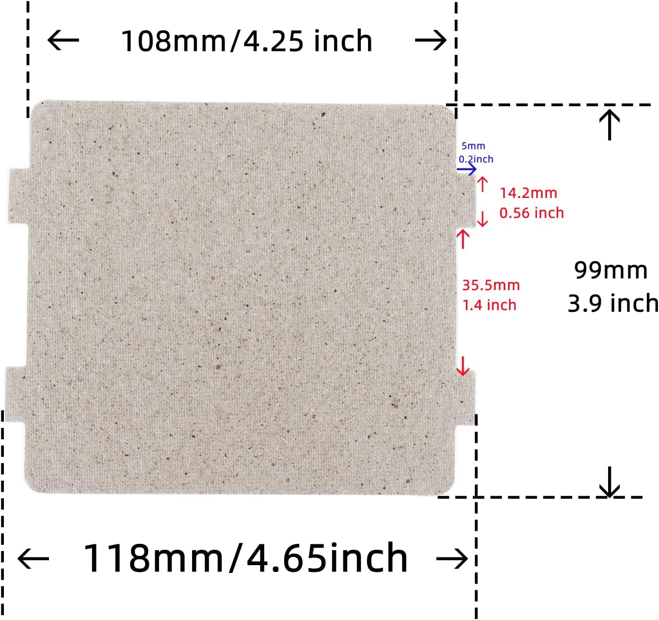 Microwave Waveguide Cover Universal Cutable Mica Board for microwave 118 X 99 mm (Pack of 6)