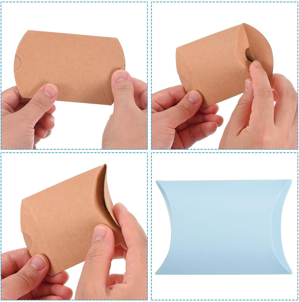 Pillow Boxes Wedding Gift Boxes 2.6x2.6x1 Light Blue 50Pcs