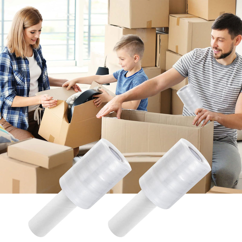 6 Pack 80 Gauge Stretch Wrap Film, 4 in x 1000 ft